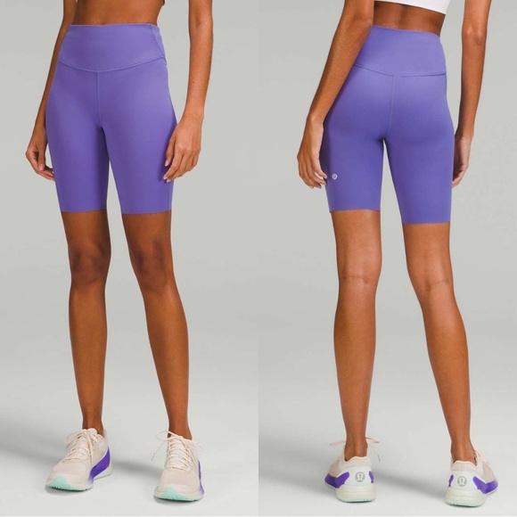 Lululemon Base Pace High-Rise Bike Short 8" Charged Indigo Purple Size 6 - Picture 1 of 7
